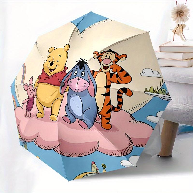 Winnie the Pooh, Tigger Automatic Opening and Closing Umbrella - 8 Ribs Portable Folding Umbrella with Plastic Handle, Suitable for Leisure