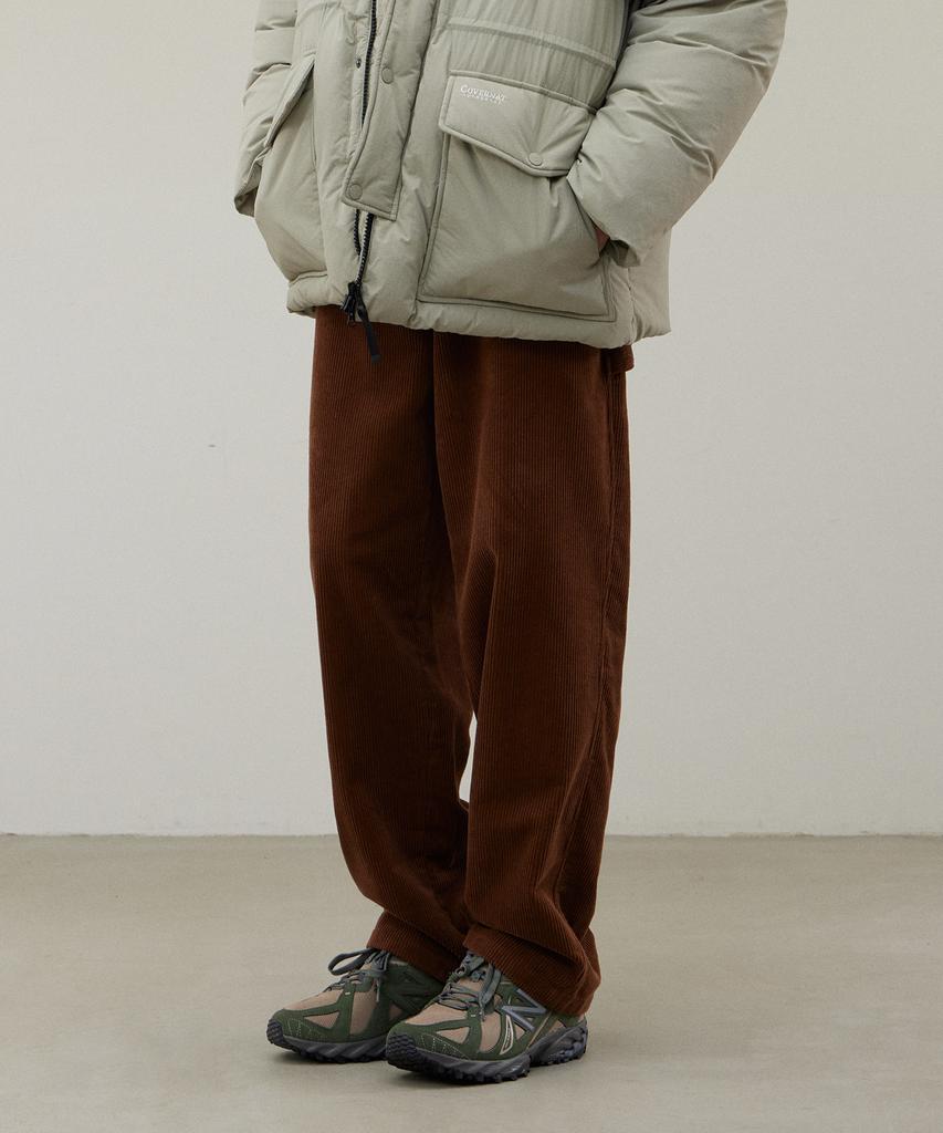 COVERNAT Corduroy Semi-Wide Fit Carpenter Pants Brown