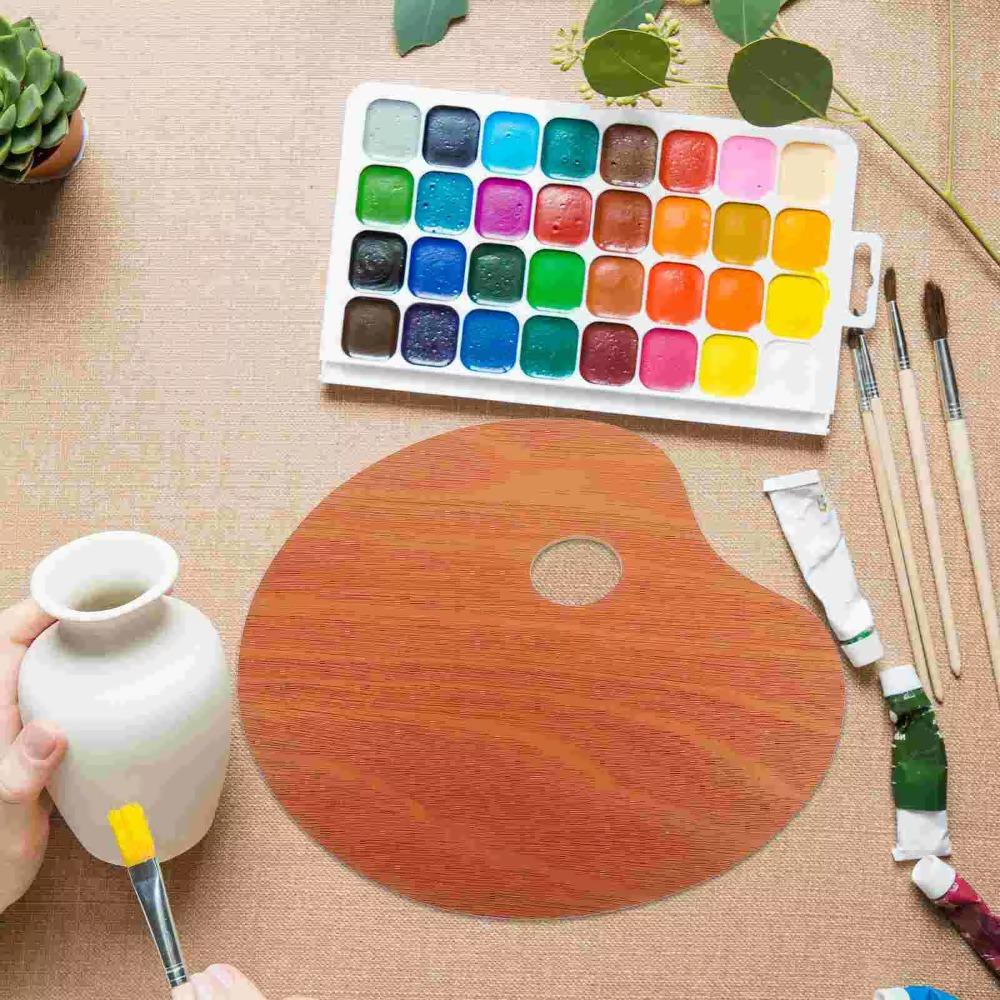 Painting Color Oil Paint Palette Wooden Acrylic Pallets Practical Color Mixing Board  Kids