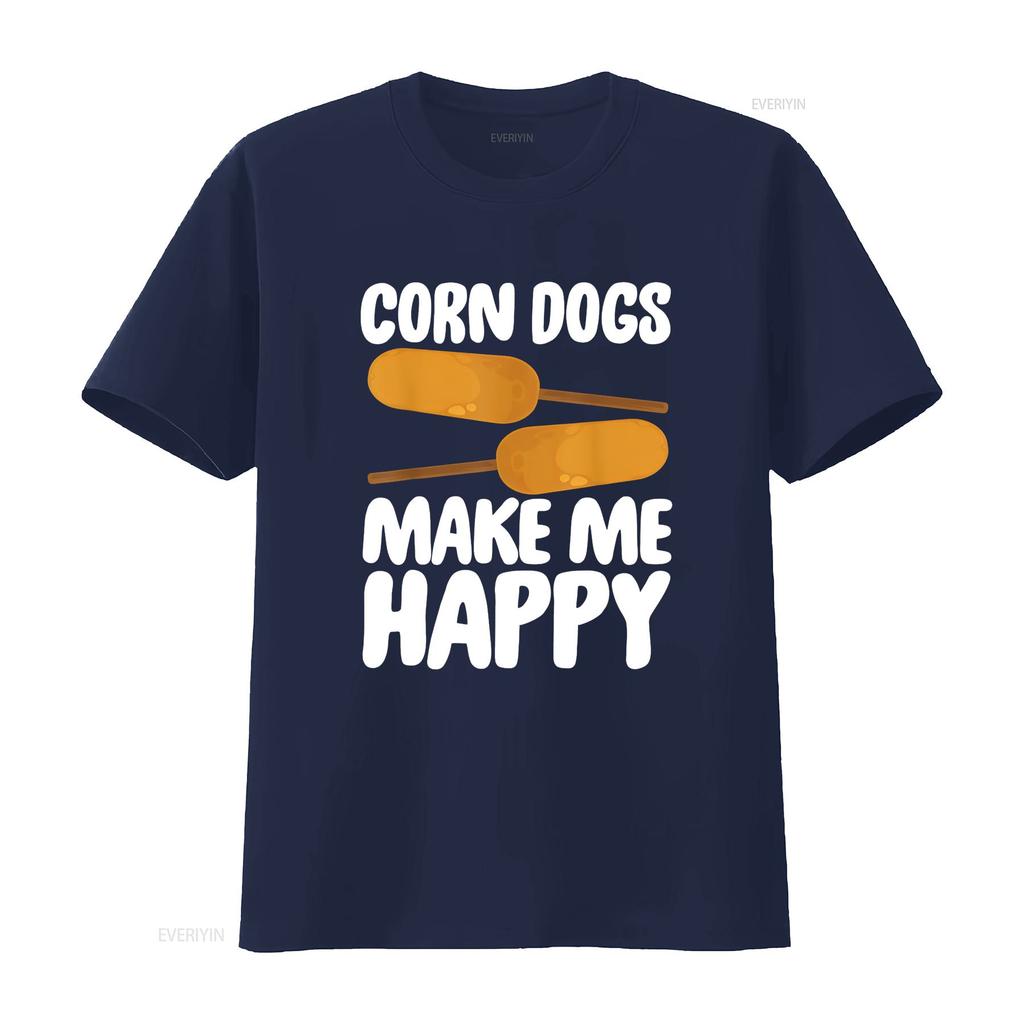 Corndog Costume T Shirt Corn Dogs Make Me Happy Vintage Washed Graphic Designer Clothes Stylish Streetwear Breathable