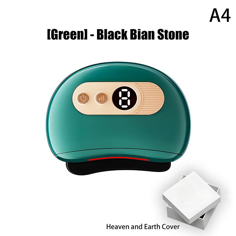 Electric GuaSha Face Body Massager Hot Black Stone Needle Heating Vibration Scraping Fat Burner Wrinkle And Puffiness Reduction