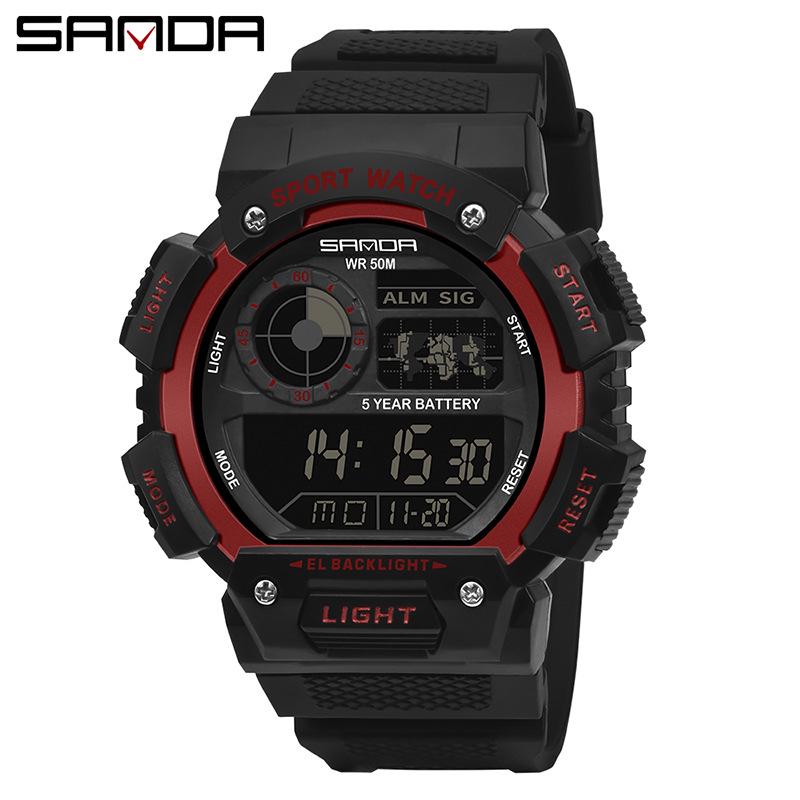 Sanda Men's & Women's Multifunction Waterproof Shockproof Watch with Alarm
