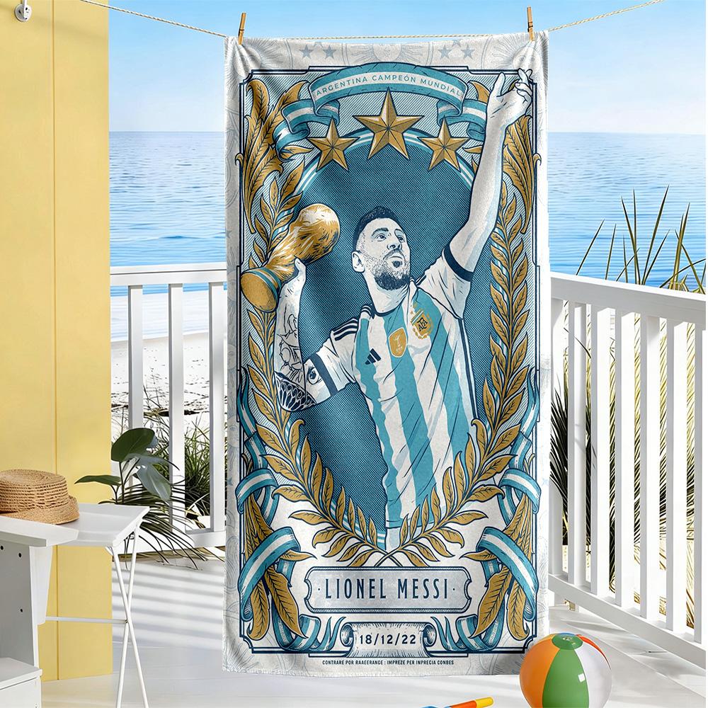 Messi Beach Towel Soft Durable Quick-Dry Comfortable Lightweight Portable for Swimming,Beach,Camping, Travel, Beach Accessories,Gym