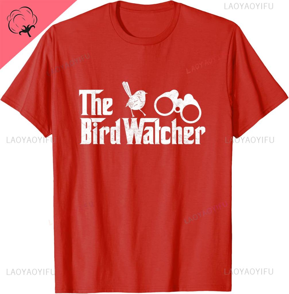 Funny Bird Watcher Gift BirdWatching Tee for Birders TShirt Custom Printed Graphic Casual  Kawayi Cotton Mens Tshirts