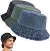Solid Color Washed Denim Bucket Hat Women Men Retro Wide Brim Fisherman Cap Summer Outdoor Girls Lady Panama Sun Hat Bob Caps