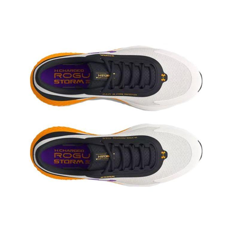 Under Armour Charged Rogue 3 Comfortable Versatile Shock Absorbing Durable Low Top Casual Running Shoes Men Sneakers Clay-White 3025523-300