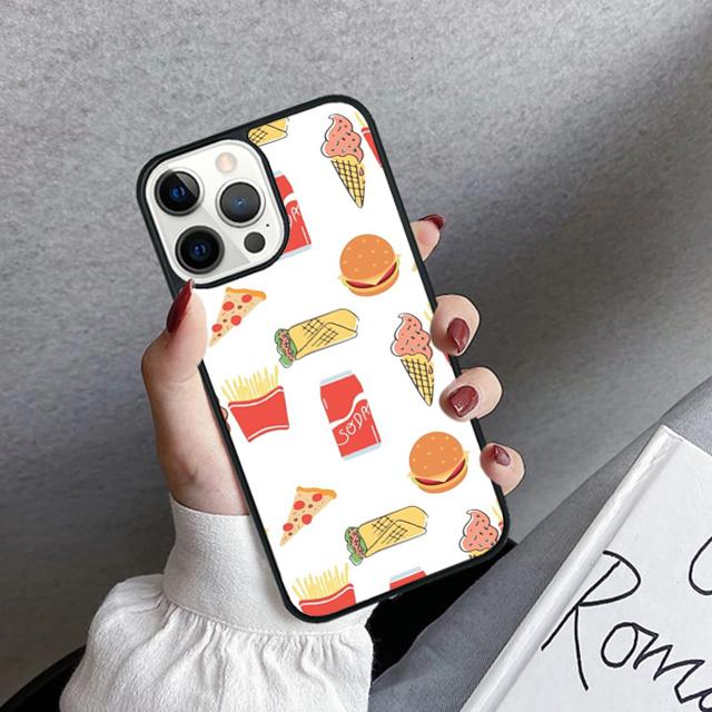 French Fries Burger Pizza Phone Case Cover For iPhone 17 Air 16 15 14 Plus 11 12 13 Pro Max Coque Shell Fundas