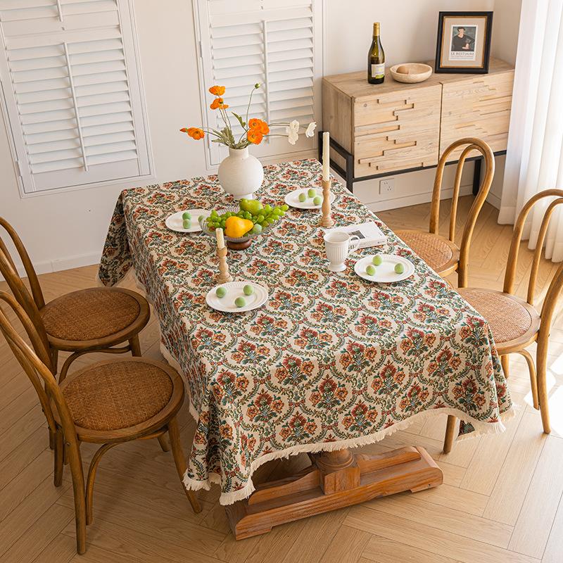 

Youzhuo Tablecloth Bohemian Jacquard Fabric Dining Table Cloth Atmosphere Layout Tablecloth Rectangular Cover Cloth 60*60cm