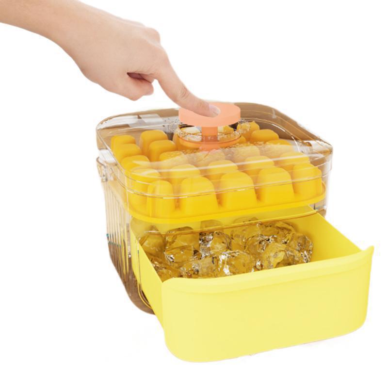 Ice Cube Tray with Lid: Food-Grade Mold for Homemade Ice, Perfect for Freezing and Storage In Household Refrigerators.