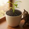 Breathable Mesh Plant Pot Soil Protector Grid Cover Spiked Soil Protection Grid Indoor Outdoor