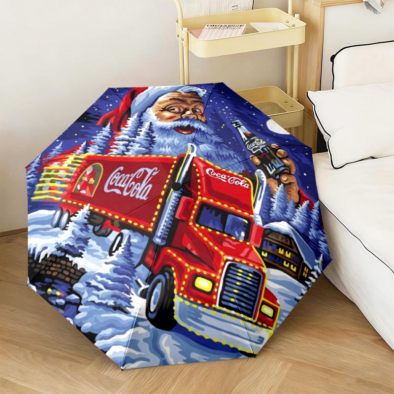 Christmas Gift Halloween Theme Bear Truck Coca Cola umbrella is suitable for all seasons, including home travel and outdoor activities Y15
