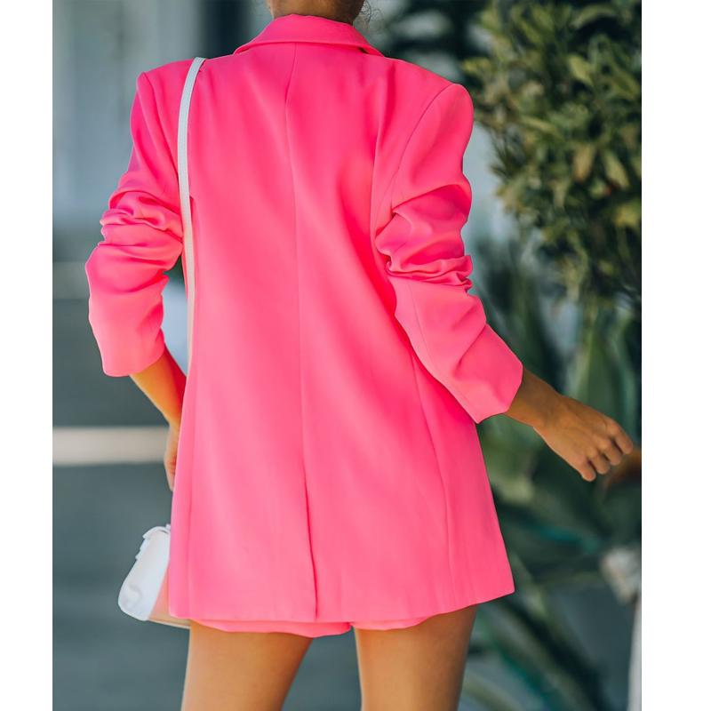 Women's Spring and Autumn New Leisure Long Sleeved Small Suit OL Temperament Professional Slim Fit Top Coat