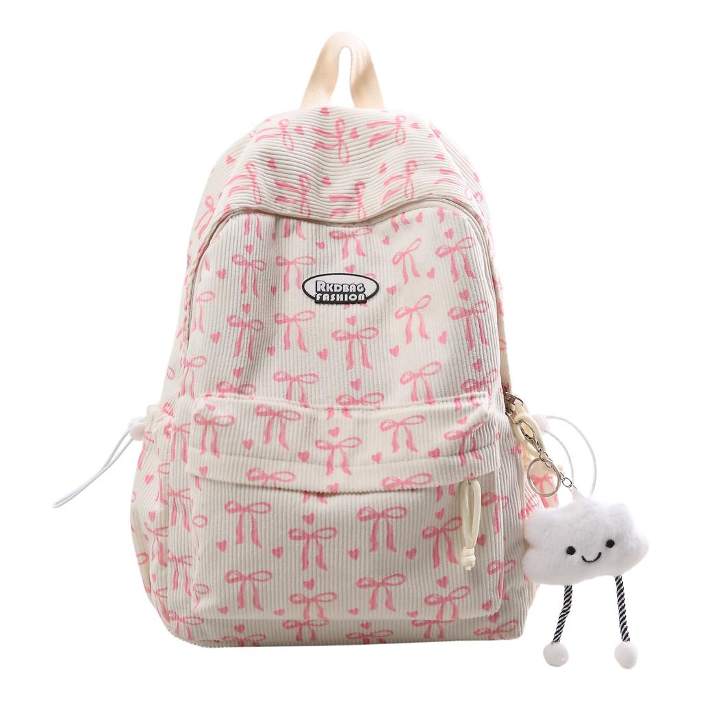 Student School Bag Bow Ribbon Large Capacity Backpack Computer Backpack
