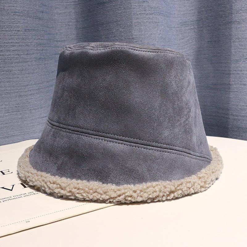 

Шляпа Женская Осенне-зимняя Ins Замшевая Шляпа-ведёрко в корейском стиле Универсальная Теплая шляпа-панама из овечьей шерсти Мужская M（56-58cm）