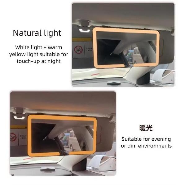 Car Interior Mirrors Sun Visor Plate LED HD Makeup Mirror for Girls Women Rechargeable Fill Light Universal Thin Vanity Mirror Interior Mirrors6