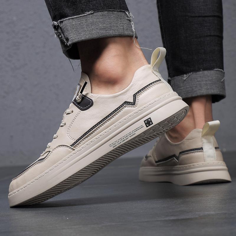 Fashion Genuine Leather Male Sneakers Versatile Casual Skate Shoes New Trend Men's Vulcanize Shoes Leisure Walking Masculino Trainers