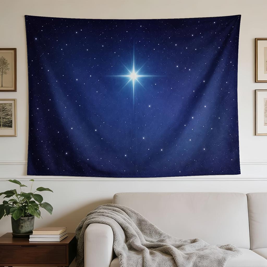A Stylish Tapestry, Bright Star, Deep Blue, Many Stars,perfect for Sprucing up Wall Decor in Homes, Dorms and Bedrooms.