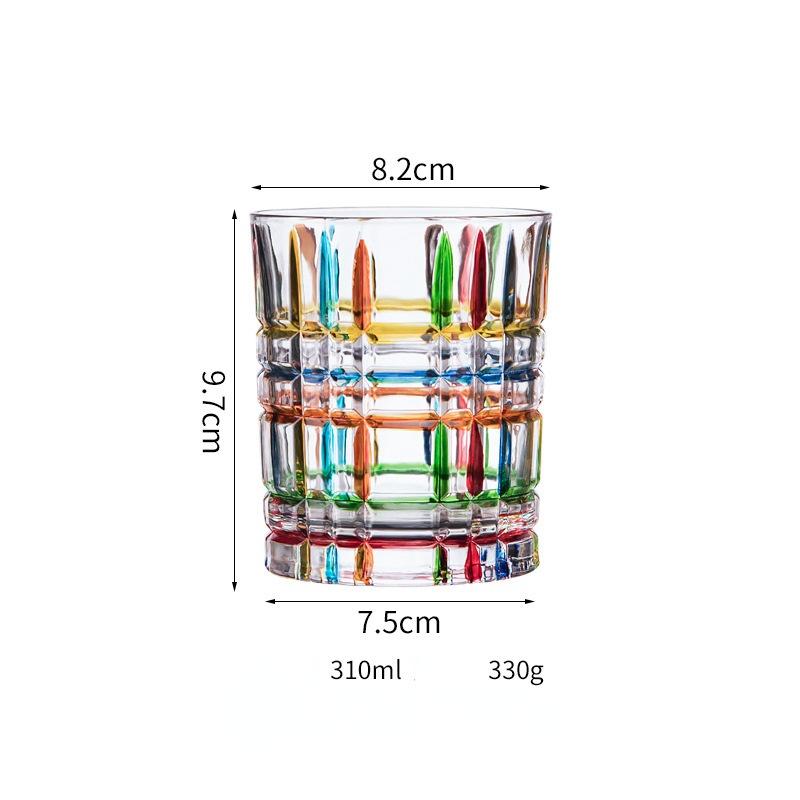 Classic Italy Zecchin Design Multicolor Crystal Whisky Glasses Gothic Old Fashioned Rock Glass Hand Painted Dazzle Color Whisky Tumbler