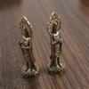 Mini Guan Yin Statue Ornament Pure Copper Buddha Figurines Miniatures Home Decoration Accessories Crafts Collections
