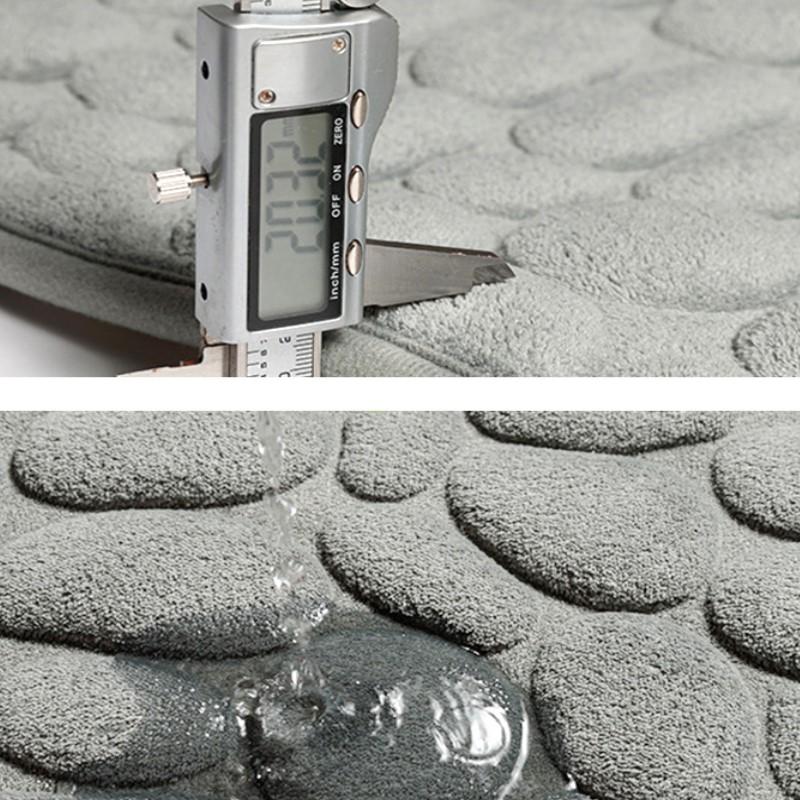 Inyahome Bathroom Rugs Sets 2 Piece Absorbent Contour Bath Rugs for Toilet Non Slip Dry Fast Bathroom Floor Mat U Shape Black