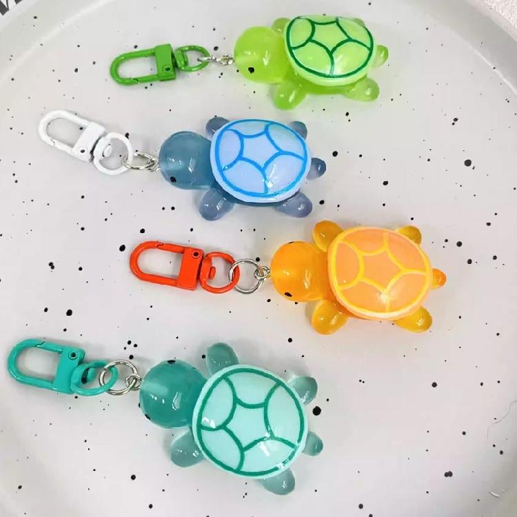 10 Pack Assorted Glowing Turtles Keychains Vibranting Color Easy to Use and Sturdy Materials for All Ages Daily Use