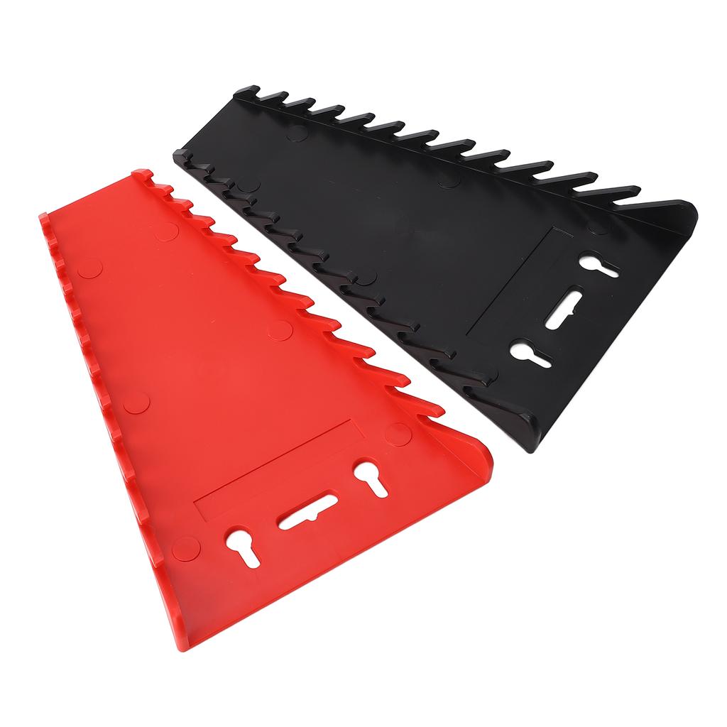 2 Stück Magnetischer Schraubenschlüssel-Organizer 24 Schlitze Beweglicher ABS Schraubenschlüsselhalter Rot Schwarz