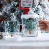 1pc Christmas Tree Coffee Mug, Double Walled Glass Coffee Cups, Heat Insulated Water Cups, Summer Winter Drinkware, Xmas Gifts