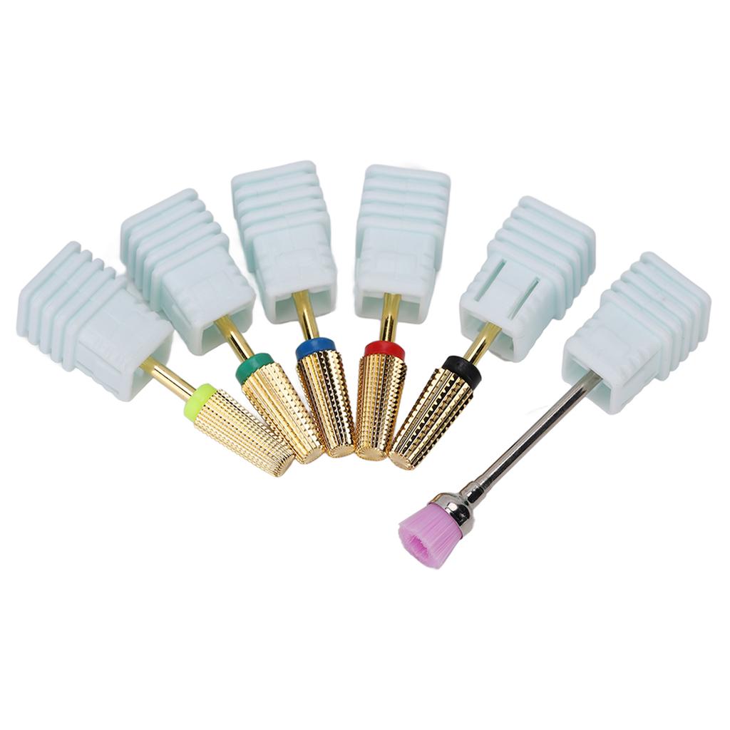 Multifunctional Nail Drill Bits Tungsten Steel 5 In 1 Nail Polishing Grinding Head Manicure