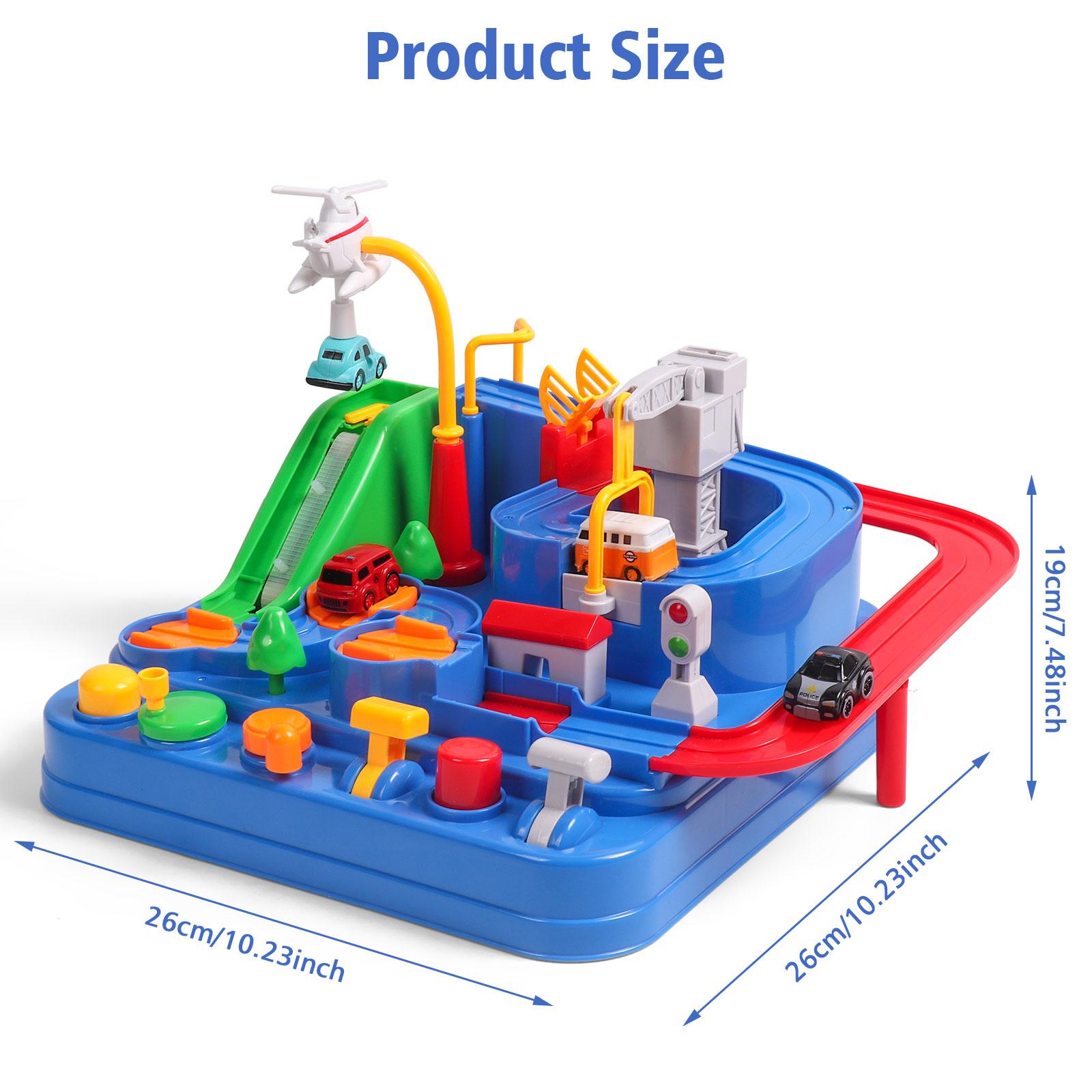 Jeu De Circuit De Course – 6 Mini-voitures, 8 Parcours Obstacles, 6 Boutons Mécaniques – Montessori, éducatif, Sans Pile, 3-10 Ans, Anniversaire, Noël