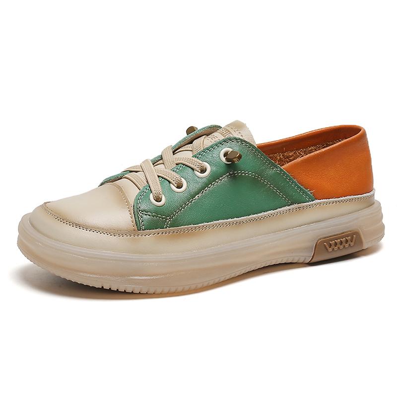 Fashion GKTINOO Genuine Cow Leather Women Sneakers Plus Size Spring Autumn Ladies Casual Shoes Retro Vulcanized Woman Summer Loafers