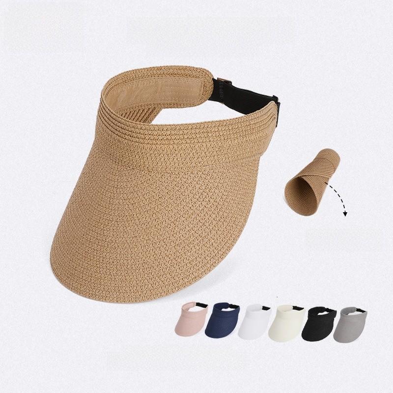 Summer Outdoor Sun Hat With Wide Brim For Women Casual Breathable Straw Hat For Sun Protection