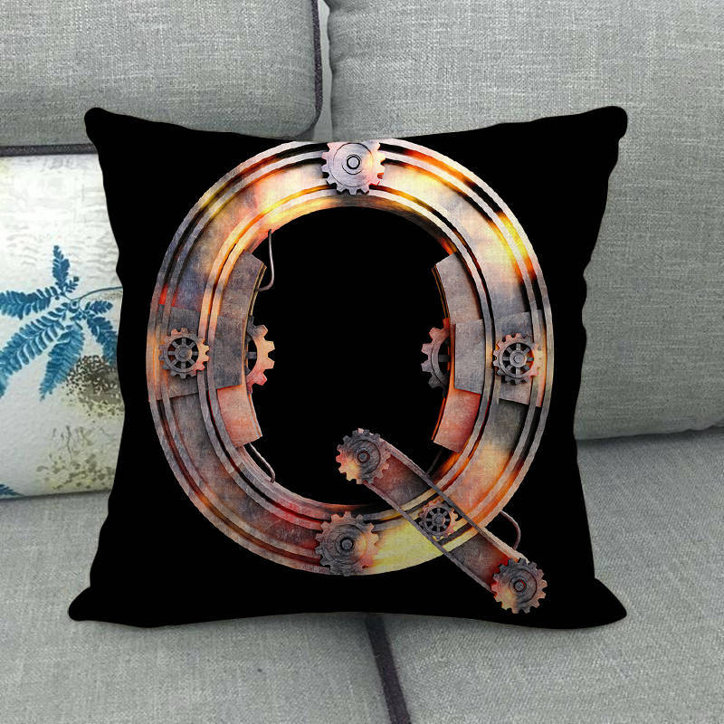 Science fiction style letters Digital printing short plush pillow covers for car sofa office cushion cover home goods