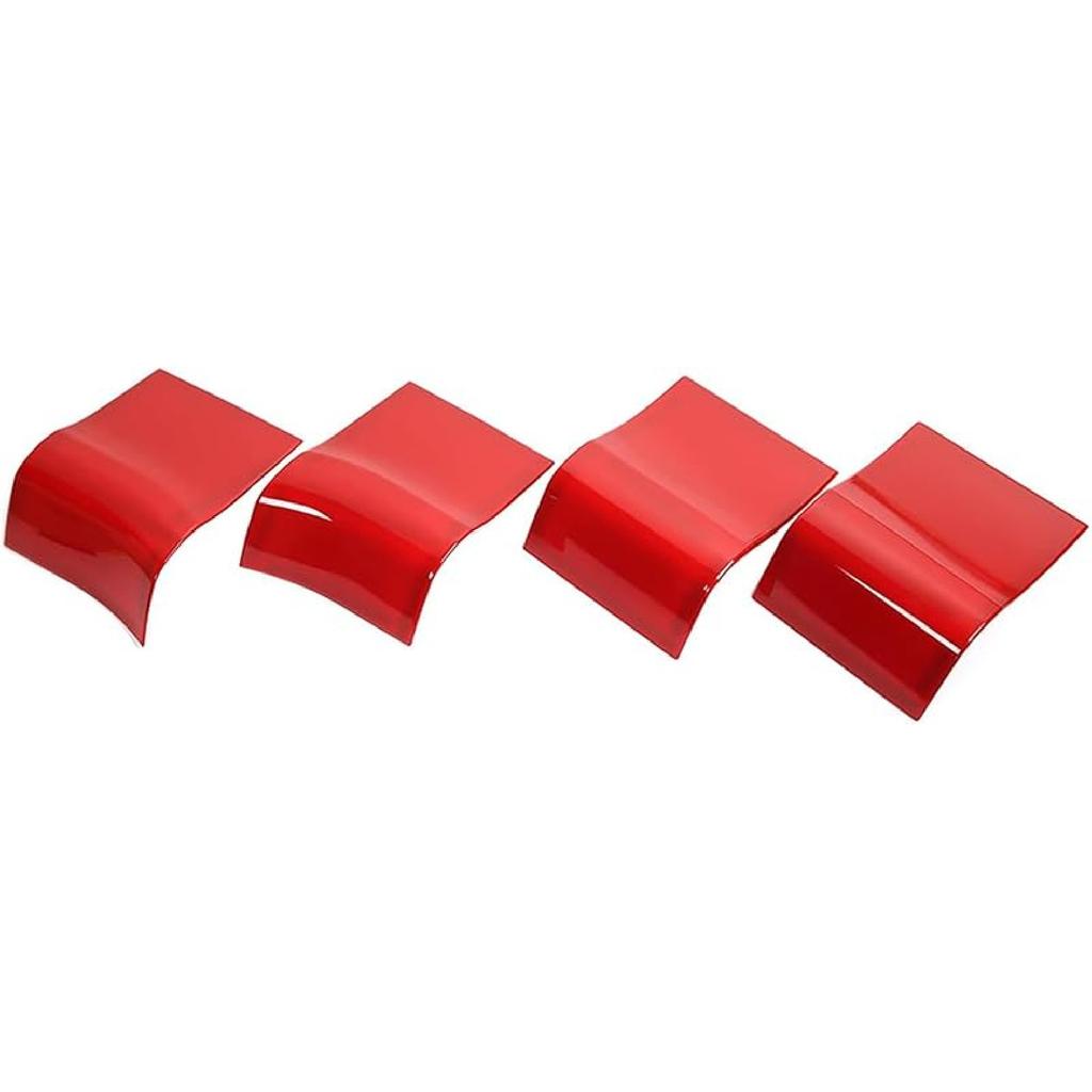 ABS Red Full Interior Decorative Cover Trim Sticker Compatible with Ford F150 2015-2020 (4pcs/Set Inner Door Handle Under Decorative Strip)