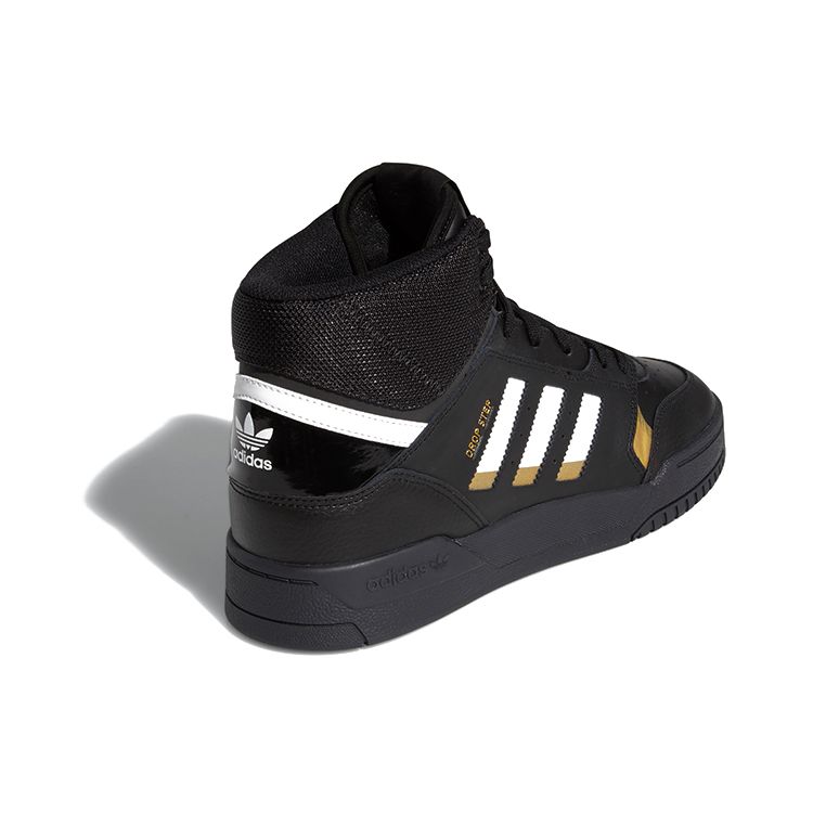 Adidas Originals Drop Step Non-Slip Durable Lightweight High-Top Skate Shoes Unisex Skate Shoes Black Yellow White EE5927