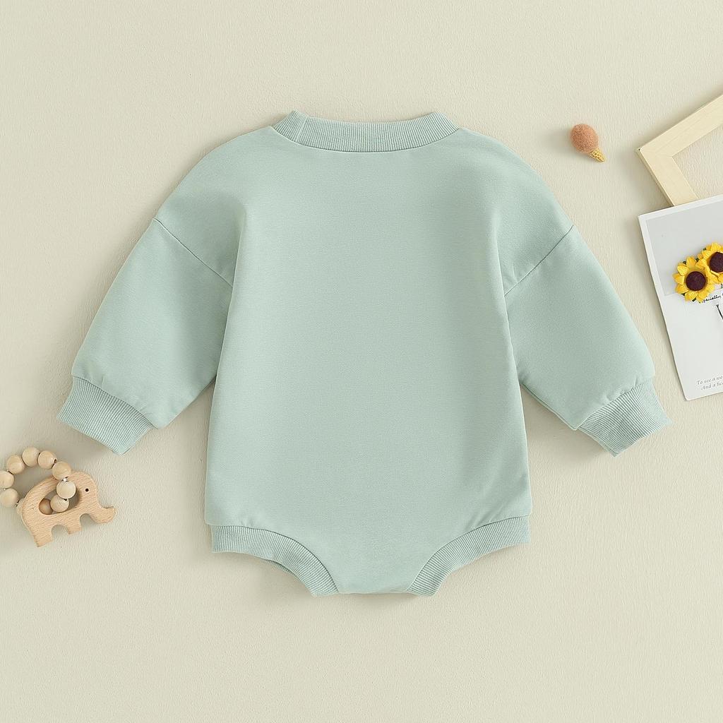 Baby Girl Fall Romper 3M 6M 12M 18M Long Sleeve Round Neck Floral Letter Print Contrast Color Bodysuit Newborn Clothes
