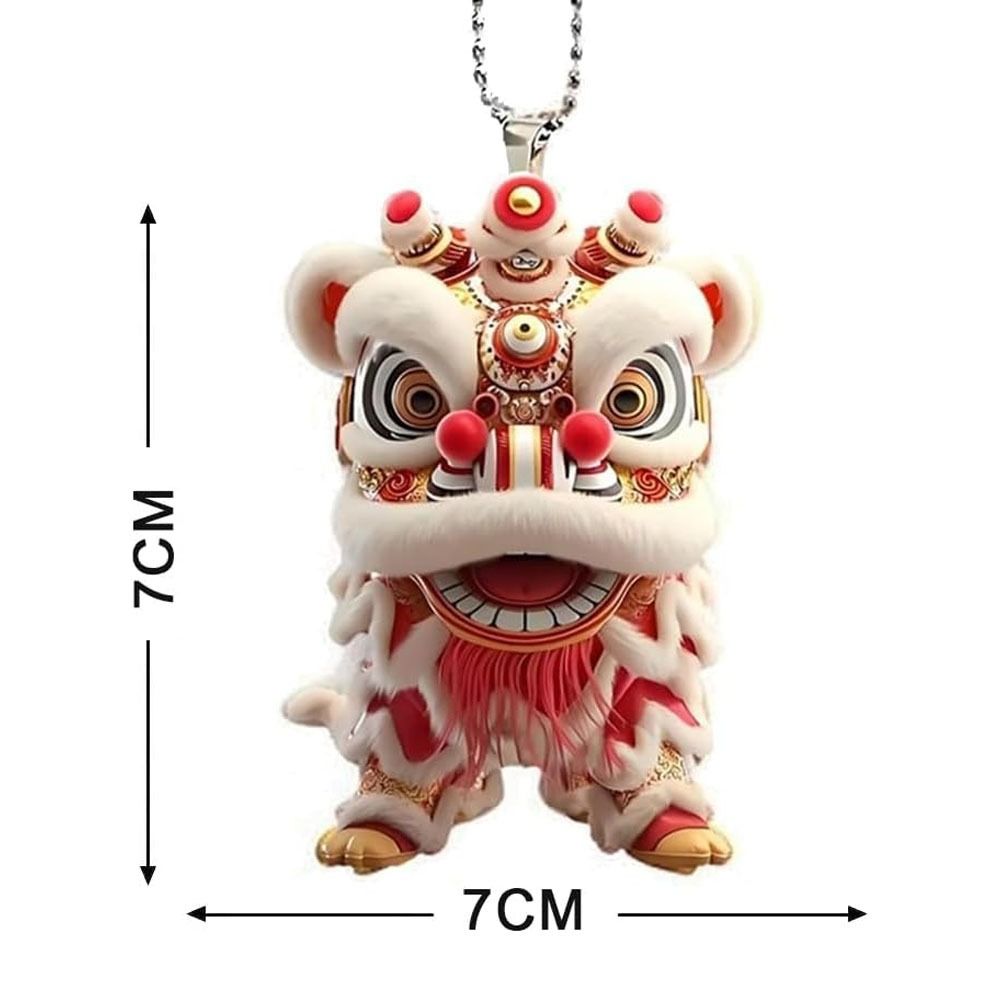 Acrylic 2D Lion Dance Pendant Lion Pattern Hanging Flat Indoor Decoration Lightweight Lion Hanging Pendant