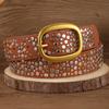 Women Belt Punk Pin Buckle Vintage Rivets Leather Belts Jeans Waistband
