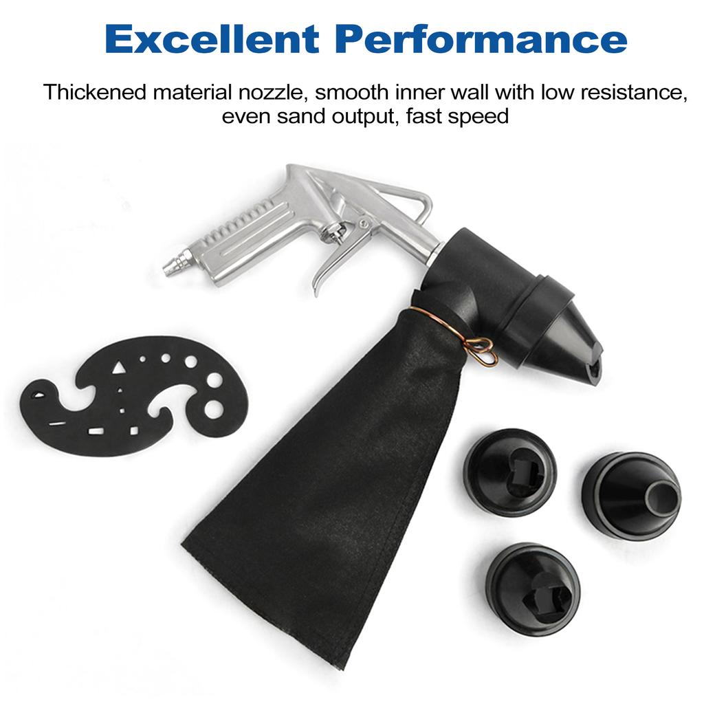 6PCS Pneumatic Sandblasting Machine Set Handheld Sand Blasting Machine with 450ml Sandblasting Bag