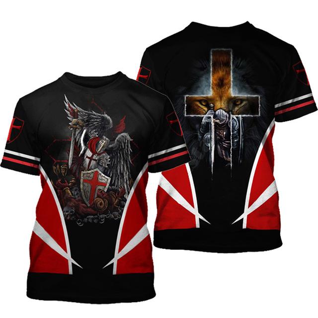 Crusader Knight Fashion Summer Trend Men 'S T -Shirt 3d Printing