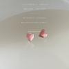 Mini pink small fresh needle dripping oil love sweet stud earrings minimalist earrings jewelry