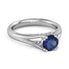 Blue Sapphire Wedding Solitaire Ring - 925 Sterling Silver