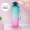 Gradient Color 1L Sports Water Bottle with Straw - Large Capacity Outdoor Plastic Space Cup