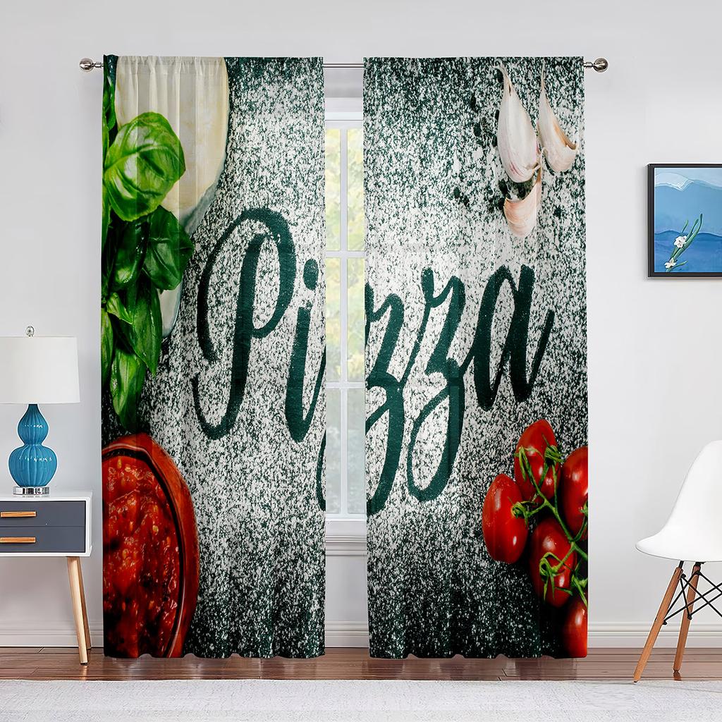 Spices and Herbs Peppers On A Wooden Background Sheer Curtain for Living Room Curtains Bedroom Kitchen Tulle Curtains Window