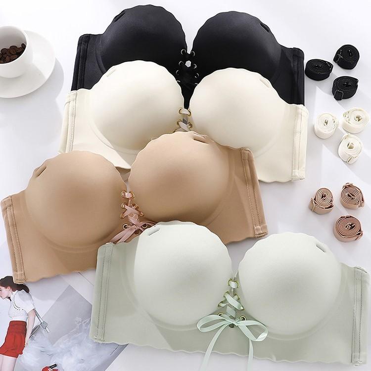 Women's Summer Small Breasts Together Non Slip Show Large Strapless External Expansion of The Chest Underwear