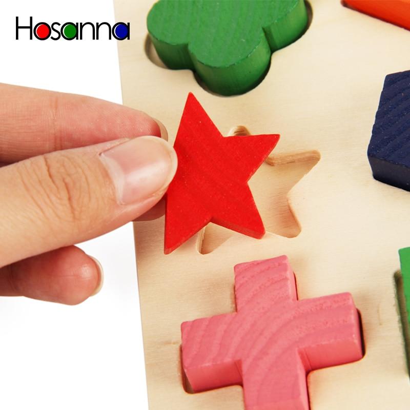 Wooden Geometric Shapes Sorting Math Montessori Puzzle Preschool Learning Educational Game Baby Toddler Toys for Children