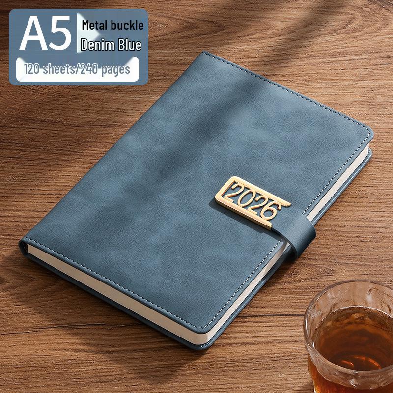 2026 A5 Diary: Custom Logo, Soft Leather, Metal Buckle, Business Office Edition