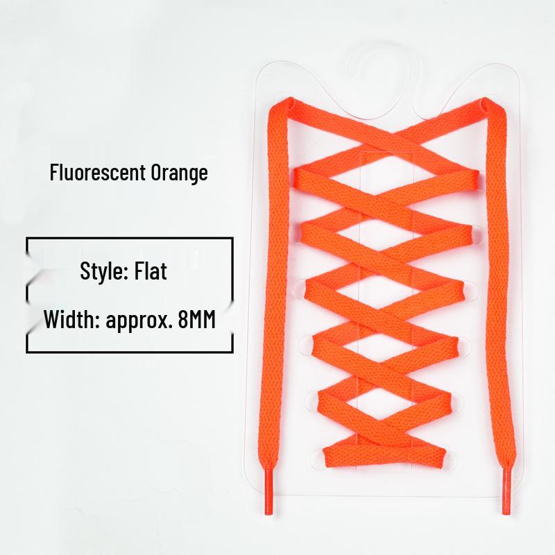 8mm Multi-Color Flat Shoelaces for Casual, Sneakers, Canvas, Basketball, and Skate Shoes (One Pair)