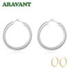925 Silver Large Hoop Earrings Women Big Round Circle Earring