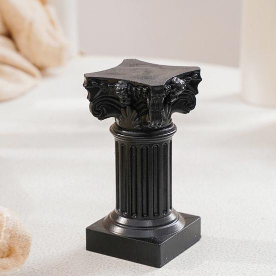 Roman Pillar Candle Holder Mini Greek Column Candle Stand Resin White Candlestick Holder for Wedding Banquet Home Table Centerpiece Photo Prop