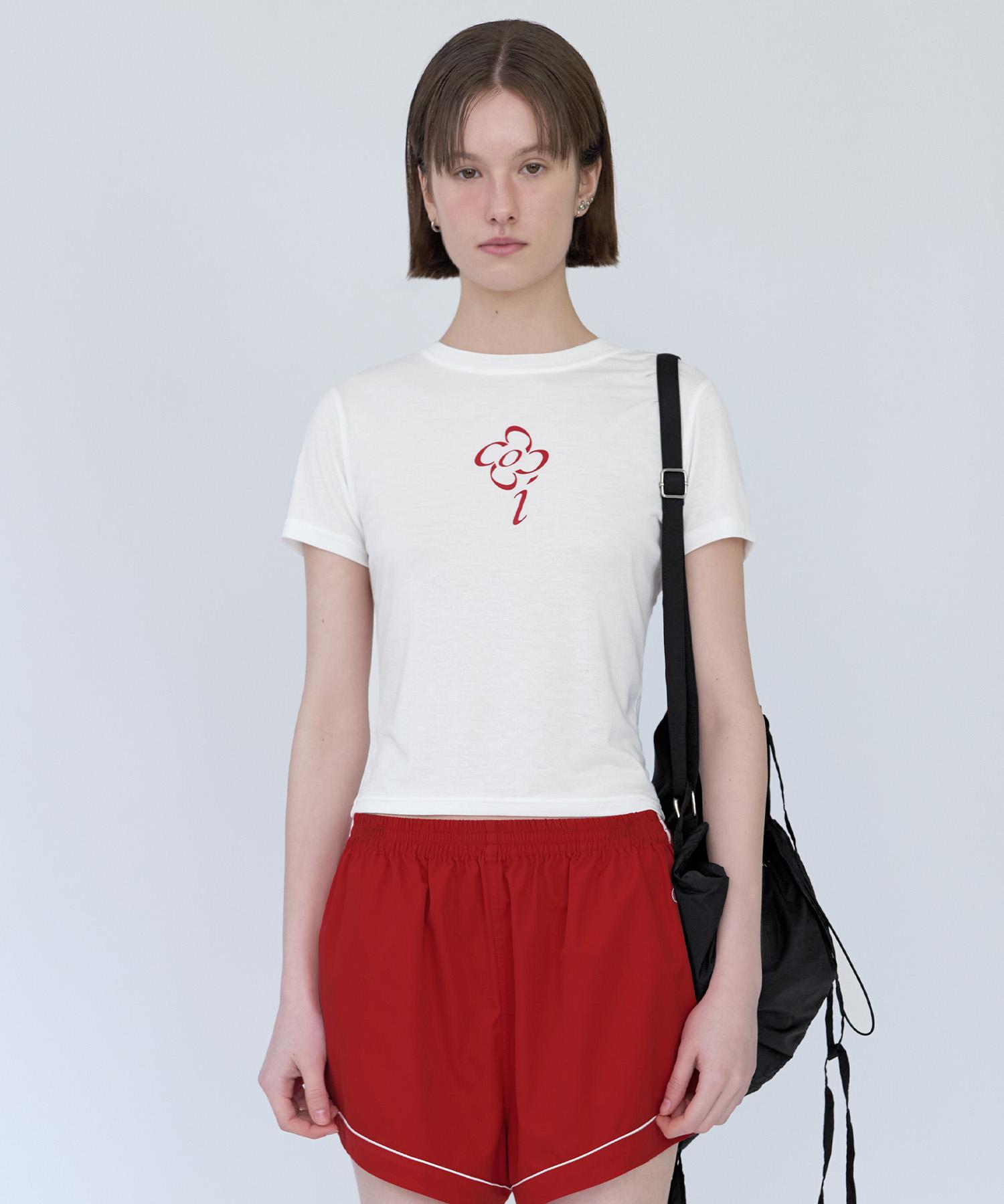 Oioi Collection Romantic Flower T-Shirt White Xs